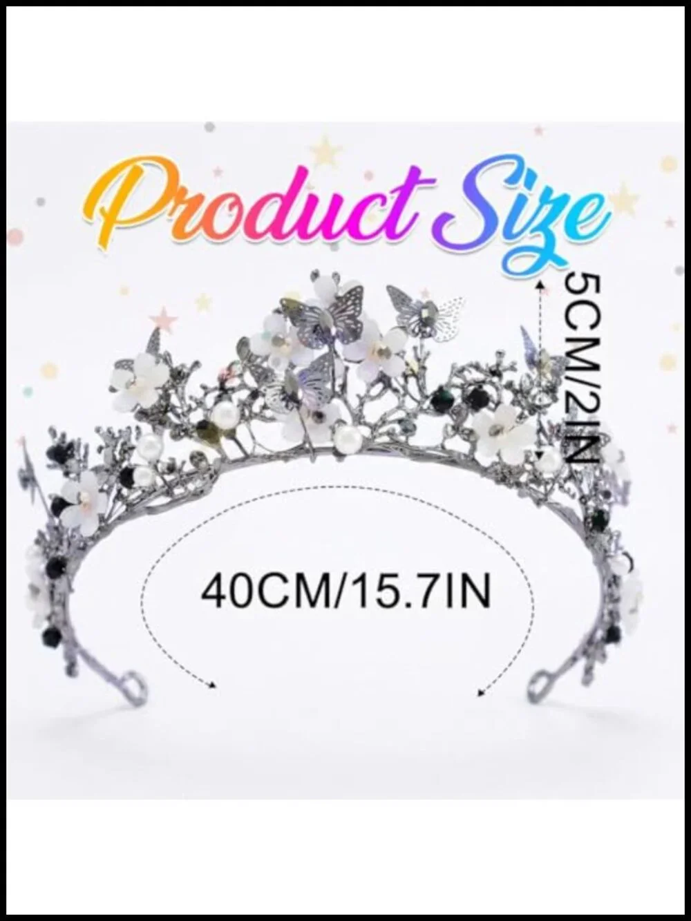 Butterfly Tiara Fairy Crown Crystal Alloy Headpiece for Women Party Cosplay